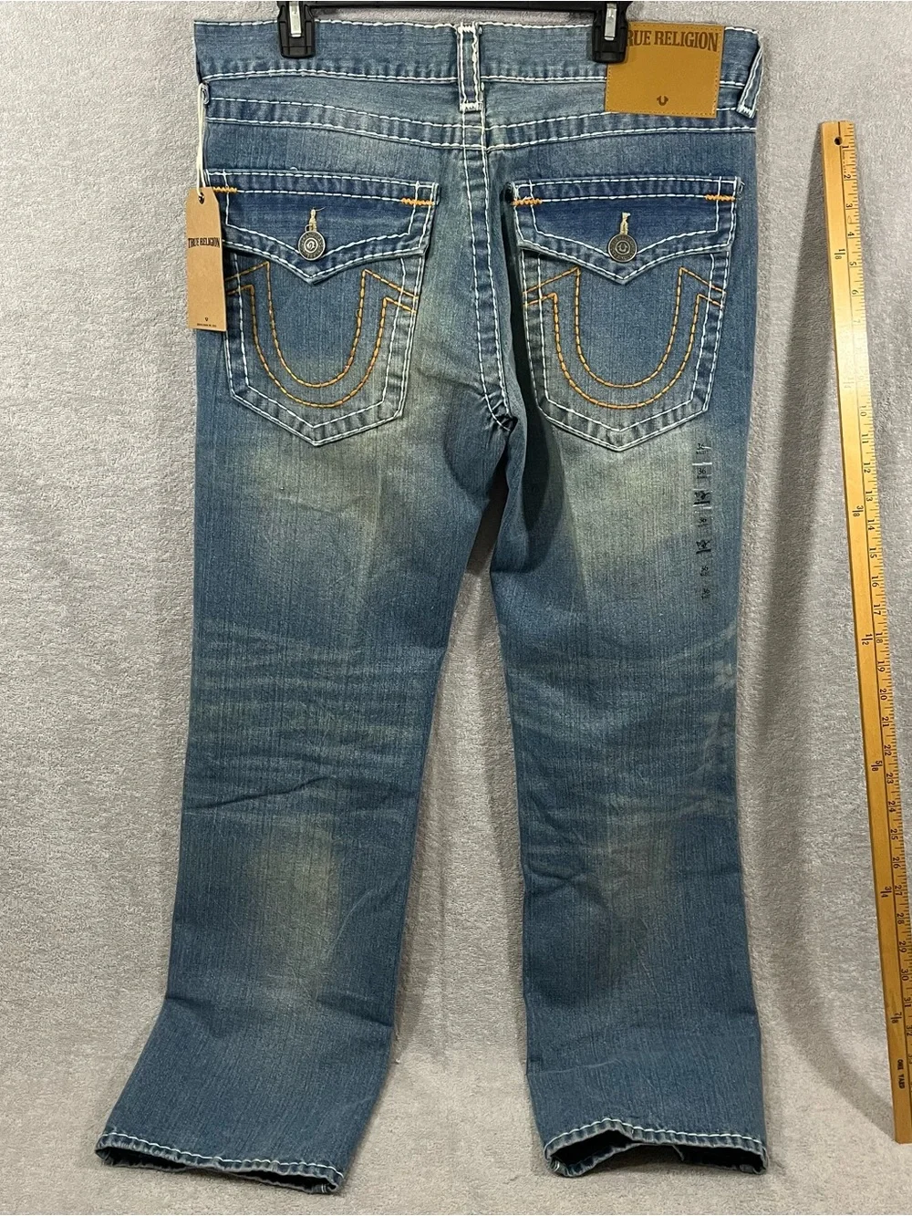True Religion Men's 36 Ricky Relaxed Straight Super T Jeans Flap Pockets NWT